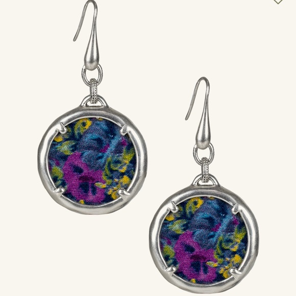 Patricia Nash Jewelry - New Patricia Nash Elena silver ox purple blue multi dangle earrings